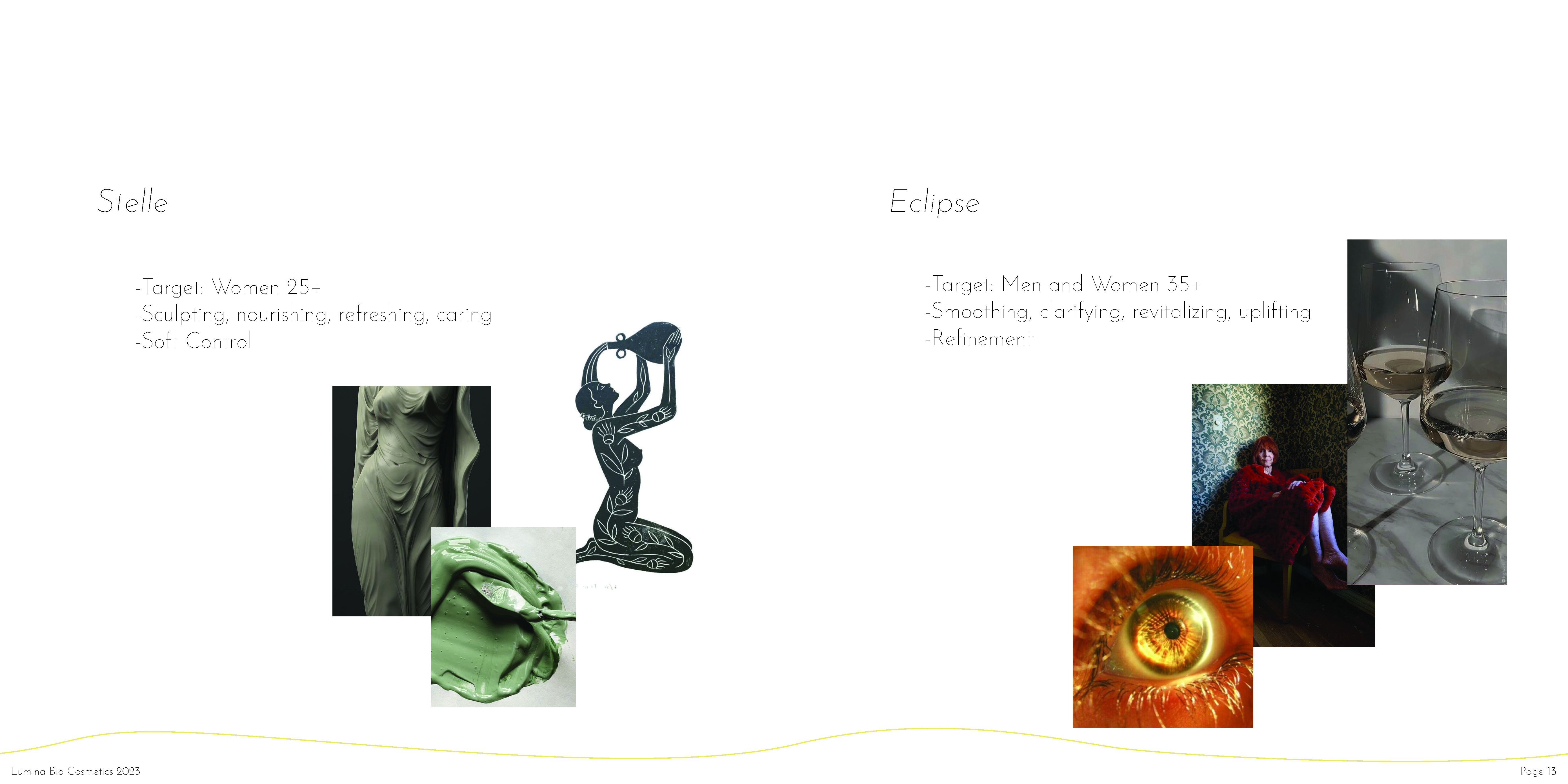 Lumina — the Stelle and Eclipse moodboards, women 25 and over, and 35 and over